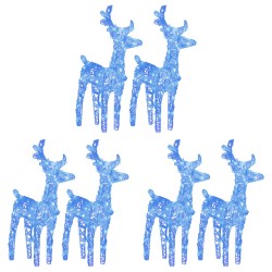 Rennes de Noël 6 pcs 240 LED Bleu Acrylique 559177559177