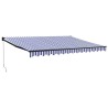 Auvent rétractable bleu et blanc 4,5x3 m tissu et aluminium 559179559179