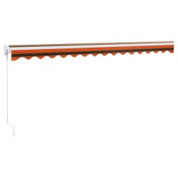 Auvent rétractable orange et marron 4,5x3 m tissu et aluminium 559180559180