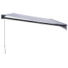 Auvent rétractable bleu et blanc 5x3 m tissu et aluminium 559182559182