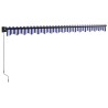 Auvent rétractable bleu et blanc 4x3 m tissu et aluminium 559184559184