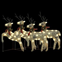 Rennes de Noël 4 pcs Doré 80 LED 559185559185