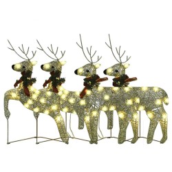 Rennes de Noël 4 pcs Doré 80 LED 559185559185