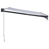 Auvent rétractable bleu et blanc 3,5x2,5 m tissu et aluminium 559186559186