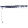 Auvent rétractable bleu et blanc 3,5x2,5 m tissu et aluminium 559186559186