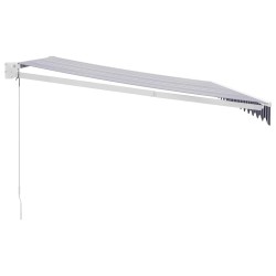 Auvent rétractable bleu et blanc 4,5x3 m tissu et aluminium 559189559189