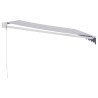 Auvent rétractable bleu et blanc 4,5x3 m tissu et aluminium 559189559189