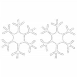 Flocons de neige de Noël avec LED 2 pcs Blanc chaud 38x37 cm 559191559191