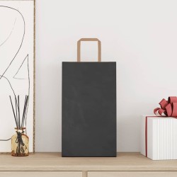 Sacs en papier 250 pcs avec poignées noir 21x11x36 cm 559194559194