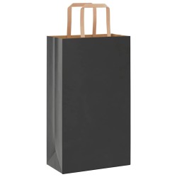 Sacs en papier 250 pcs avec poignées noir 21x11x36 cm 559194559194