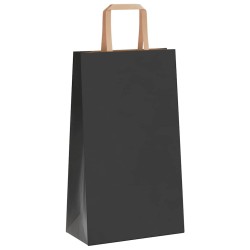Sacs en papier 250 pcs avec poignées noir 21x11x36 cm 559194559194