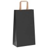 Sacs en papier 250 pcs avec poignées noir 21x11x36 cm 559194559194