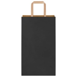 Sacs en papier 250 pcs avec poignées noir 21x11x36 cm 559194559194