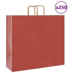 Sacs en papier 250 pcs avec poignées rouge 54x15x49 cm 559202559202