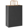 Sacs en papier 250 pcs avec poignées noir 26x12x35 cm 559208559208