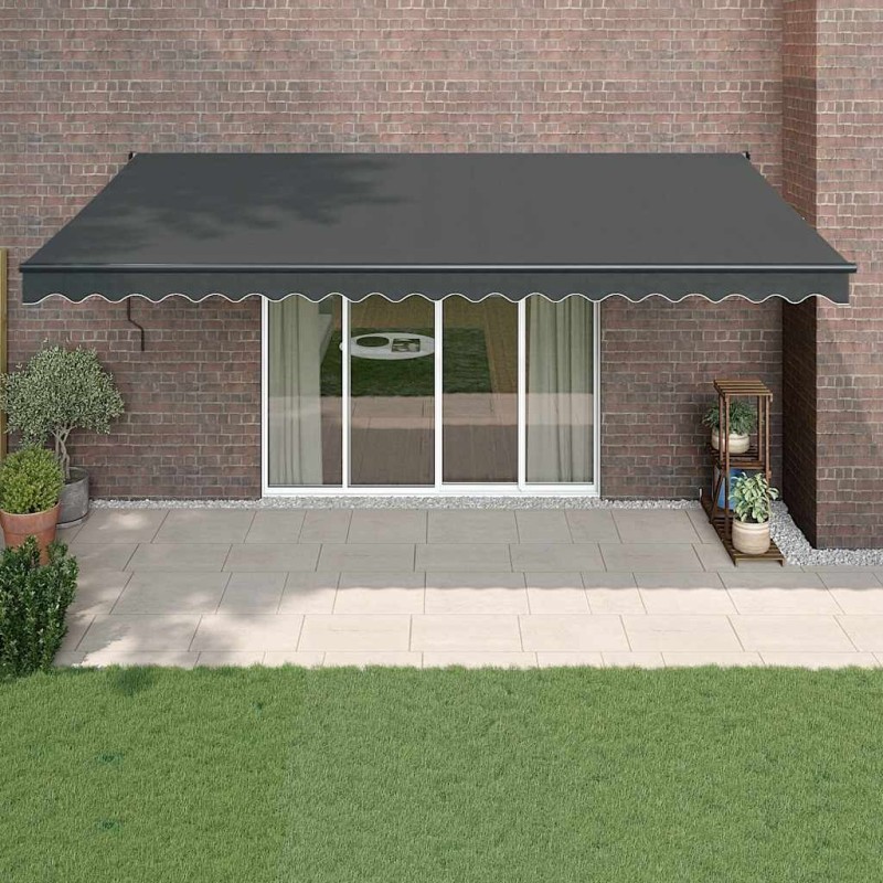 Auvent rétractable automatique anthracite 5x3 m 559209559209