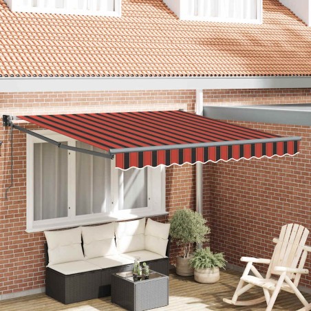 Auvent rétractable automatique orange et marron 3,5x2,5 m 559210559210