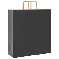 Sacs en papier 250 pcs avec poignées noir 45x17x48 cm 559211559211