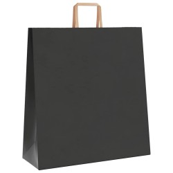 Sacs en papier 250 pcs avec poignées noir 45x17x48 cm 559211559211