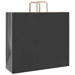 Sacs en papier 250 pcs avec poignées noir 54x15x49 cm 559212559212