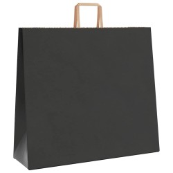 Sacs en papier 250 pcs avec poignées noir 54x15x49 cm 559212559212