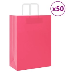 Sacs en papier 50 pcs avec poignées rose 32x17x44 cm 559215559215