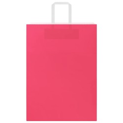Sacs en papier 50 pcs avec poignées rose 32x17x44 cm 559215559215