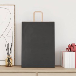Sacs en papier 250 pcs avec poignées noir 32x17x44 cm 559219559219