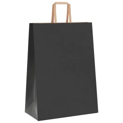 Sacs en papier 250 pcs avec poignées noir 32x17x44 cm 559219559219