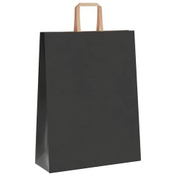 Sacs en papier 250 pcs avec poignées noir 32x12x42 cm 559220559220
