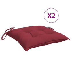 Coussins de chaise lot de 2 rouge bordeaux 40x40x7 cm 559250559250