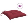 Coussins de chaise lot de 2 rouge bordeaux 40x40x7 cm 559250559250