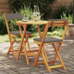 Ensemble de salle à manger pour jardin 3 pcs Huile Naturelle 559255559255
