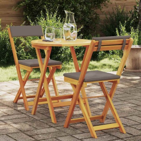 Ensemble de salle à manger pour jardin 3 pcs Huile Naturelle 559255559255