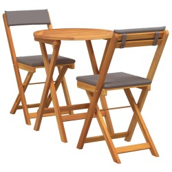 Ensemble de salle à manger pour jardin 3 pcs Huile Naturelle 559255559255