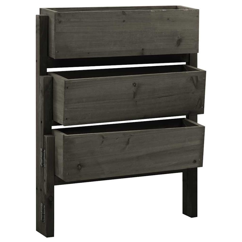 Jardinière pliable de jardin Gris 60x14x75 cm Bois de sapin 559259559259