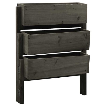 Jardinière pliable de jardin Gris 60x14x75 cm Bois de sapin 559259559259