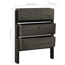 Jardinière pliable de jardin Gris 60x14x75 cm Bois de sapin 559259559259
