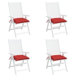 Coussins de chaise lot de 4 rouge 50x50x7 cm tissu oxford 559266559266