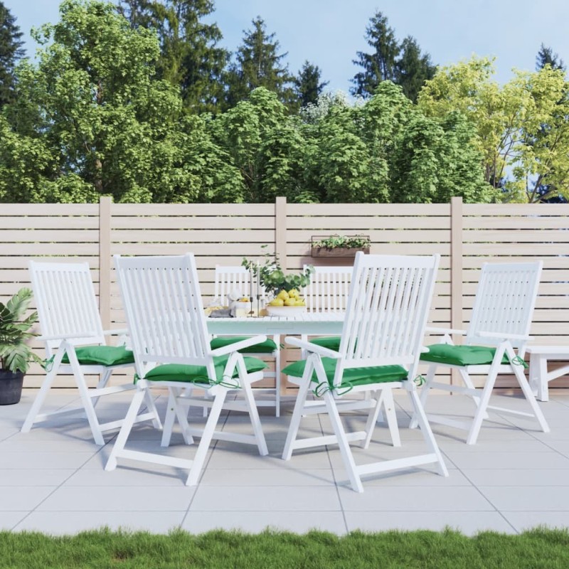 Coussins de chaise lot de 6 vert 40x40x7 cm tissu oxford 559277559277