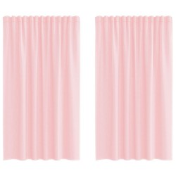 Rideaux en voile avec passe-tringles 2 pcs rose clair 559281559281