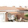 Auvent rétractable jaune et blanc 3x2,5 m tissu et aluminium 559287559287