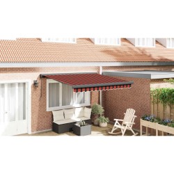 Auvent rétractable orange et marron 3x2,5 m tissu et aluminium 559289559289