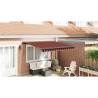 Auvent rétractable orange et marron 3x2,5 m tissu et aluminium 559289559289