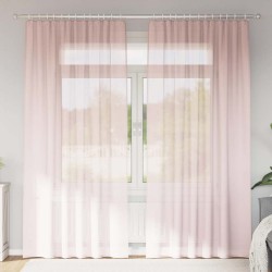 Rideaux en voile avec passe-tringles 2 pcs rose clair 559292559292