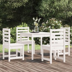 Ensemble à manger de jardin 5 pcs blanc bois massif de pin 559296559296