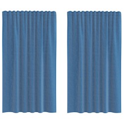 Rideaux en voile avec passe-tringles 2 pcs bleu royal 559297559297