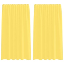 Rideaux en voile avec passe-tringles 2 pcs jaune 559300559300