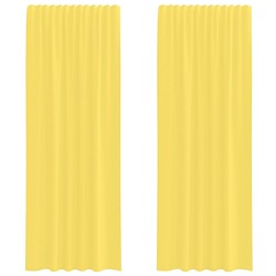 Rideaux en voile avec passe-tringles 2 pcs jaune 559302559302