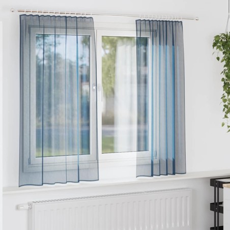 Rideaux en voile avec passe-tringles 2 pcs bleu royal 559303559303